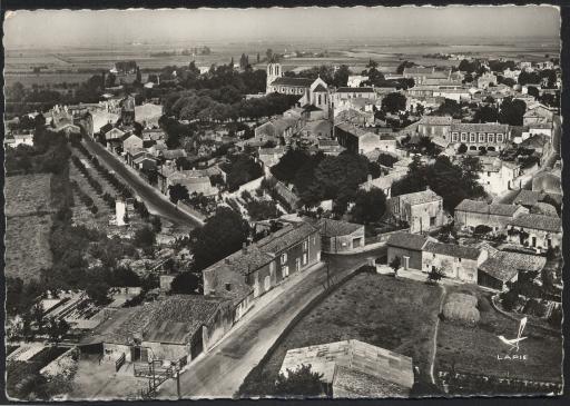 Vues aériennes : le bourg de Chaillé-les-Marais et son église (vues 1-6), le château de la Roseraie et la maison de retraite de l'Immaculée (vues 7-8), [le lieu-dit Aisne] (vue 9).